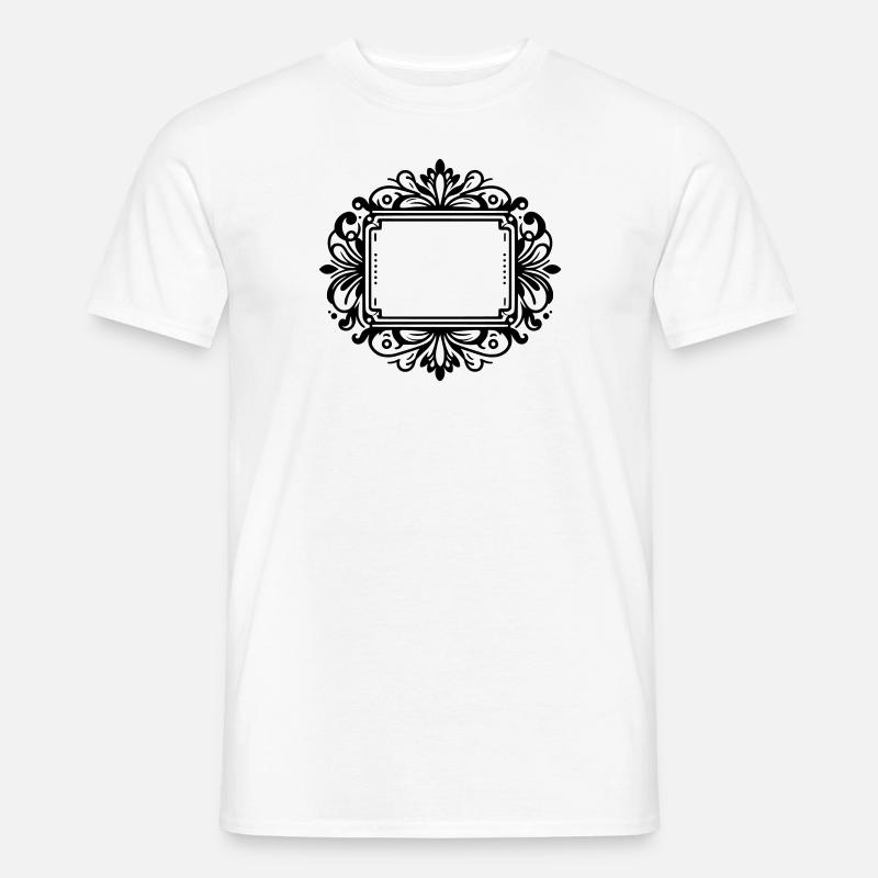 Rahmen Emblem Schild - Männer T-Shirt - Weiß