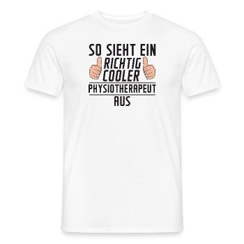 Physiotherapeut | Spruch Becher Kaffee | | Humor - Männer T-Shirt - Weiß - Vorne - AI Model Male 178 dark (178cm)