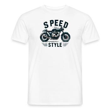 Vitesse et style mode motard - T-shirt homme - blanc - Devant - AI Model Male 178 dark (178cm)