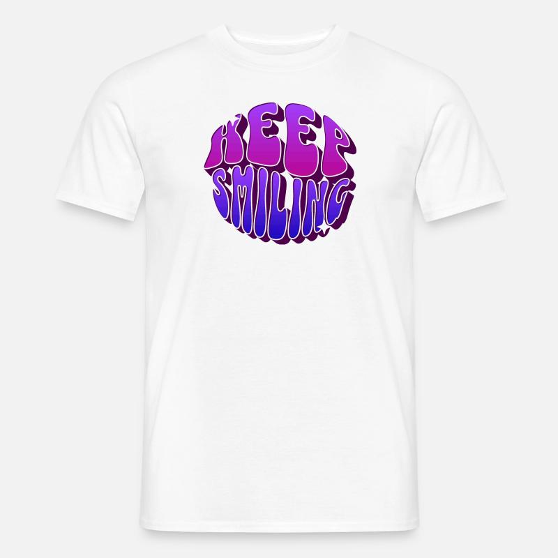 Keep Smiling retro style - Männer T-Shirt - Weiß