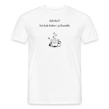 Alkohol? Lieber Kamillentee - Männer T-Shirt - Weiß - Vorne - AI Model Male 178 dark (178cm)