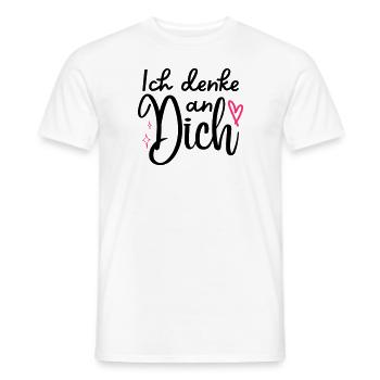 "Ich denke an Dich" Motiv,Valentinstagsgeschenk - Männer T-Shirt - Weiß - Vorne - AI Model Male 178 dark (178cm)