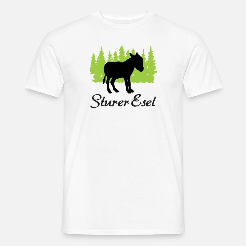 "Sturer Esel: Eigenwillige Beharrlichkeit" - Männer T-Shirt - Weiß