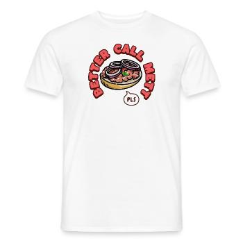 Better Call Mett Brötchen Hackfleisch Zwiebeln - Männer T-Shirt - Weiß - Vorne - AI Model Male 178 dark (178cm)
