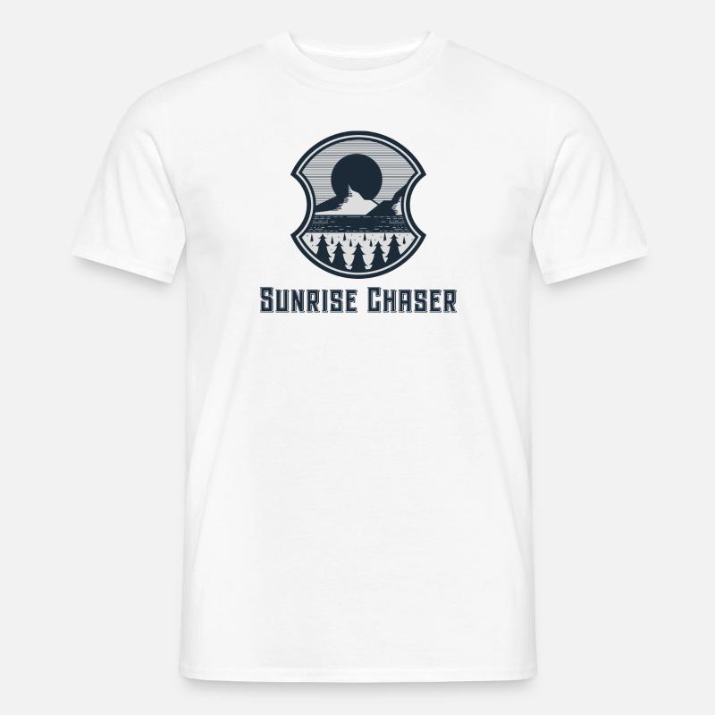 Conception simple de chasseur de lever de soleil - T-shirt homme - blanc