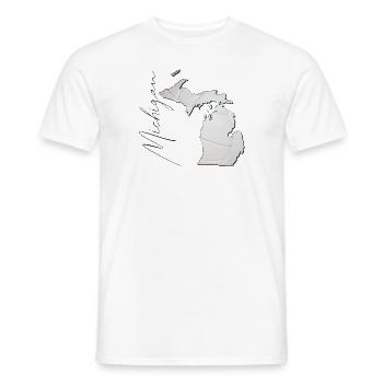 Michigan (USA) | echter Volleyball | Landkarte Sct - Männer T-Shirt - Weiß - Vorne - AI Model Male 178 dark (178cm)