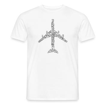 Avion B747 - T-shirt homme - blanc - Devant - AI Model Male 178 dark (178cm)