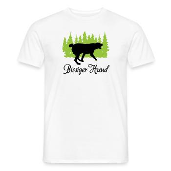 "Bissiger Hund: Wachsame Energie" - Männer T-Shirt - Weiß - Vorne - AI Model Male 178 dark (178cm)
