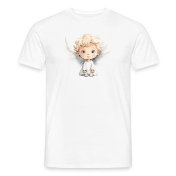 Engel Wasserfarben Zeichnung - Männer T-Shirt - Weiß - Vorne - AI Model Male 178 dark (178cm)