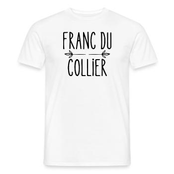 franc du collier - T-shirt homme - blanc - Devant - AI Model Male 178 dark (178cm)