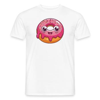 Lustiger Donut mit Gesicht - Männer T-Shirt - Weiß - Vorne - AI Model Male 178 dark (178cm)