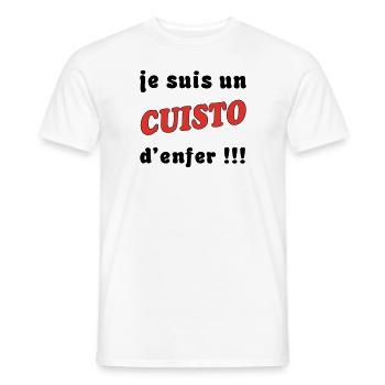 Je suis un CUISTO d'enfer !!! - T-shirt homme - blanc - Devant - AI Model Male 178 dark (178cm)