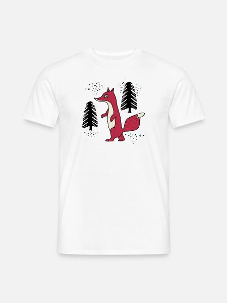 Der Fuchs schleicht durch den Wald - Männer T-Shirt - Weiß