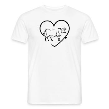 t Cow Farmer Heartbeat - Men's T-Shirt - white - Front - AI Model Male 178 dark (178cm)