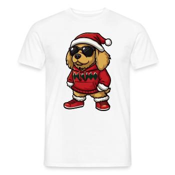 Golden Retriever Hund Weihnachten Comic Cool - Männer T-Shirt - Weiß - Vorne - AI Model Male 178 dark (178cm)
