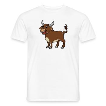 taureau - T-shirt homme - blanc - Devant - AI Model Male 178 dark (178cm)