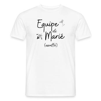 équipe du marié assoiffé- tshirt assorti - T-shirt homme - blanc - Devant - AI Model Male 178 dark (178cm)