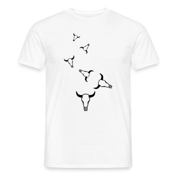Cow Bull Skull - Men's T-Shirt - white - Front - AI Model Male 178 dark (178cm)