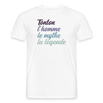 Tonton : L'Homme, Le Mythe et La Légende - T-shirt homme - blanc - Devant - AI Model Male 178 dark (178cm)