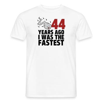44 Years Ago I Was The Fastest - Men's T-Shirt - white - Front - AI Model Male 178 dark (178cm)