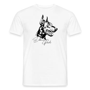Doberman Pinscher Chien Portrait Chiens Wilsigns - T-shirt homme - blanc - Devant - AI Model Male 178 dark (178cm)