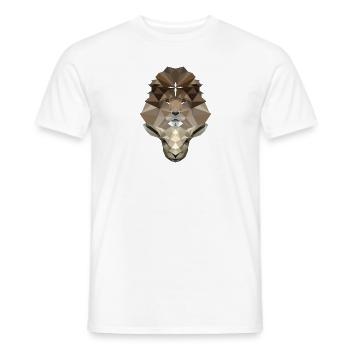 The Lion & The Lamb - Löwe & Lamm - Jesus - Poly - Men's T-Shirt - white - Front - AI Model Male 178 dark (178cm)