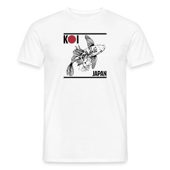 Tshirt drapeau Japon Tancho cadeau carpe Koi - T-shirt homme - blanc - Devant - AI Model Male 178 dark (178cm)