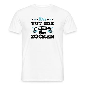 Der tut nix der will nur Zocken Gamer Geschenk - Männer T-Shirt - Weiß - Vorne - AI Model Male 178 dark (178cm)