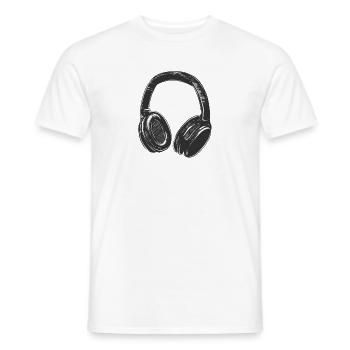 Headphones - Men's T-Shirt - white - Front - AI Model Male 178 dark (178cm)