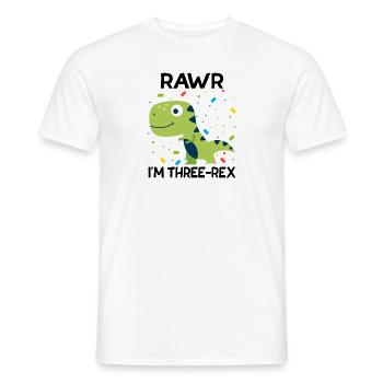 Rawr i`m three-rex 3 year birthday gift - Men's T-Shirt - white - Front - AI Model Male 178 dark (178cm)