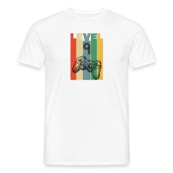 Pari cadeau joueur de niveau 9 - T-shirt homme - blanc - Devant - AI Model Male 178 dark (178cm)