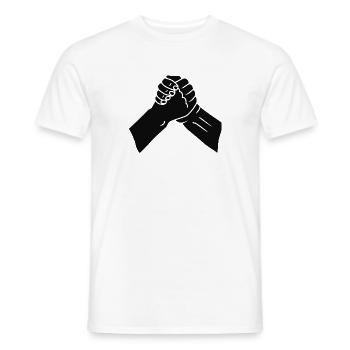 Poignée de main - T-shirt homme - blanc - Devant - AI Model Male 178 dark (178cm)