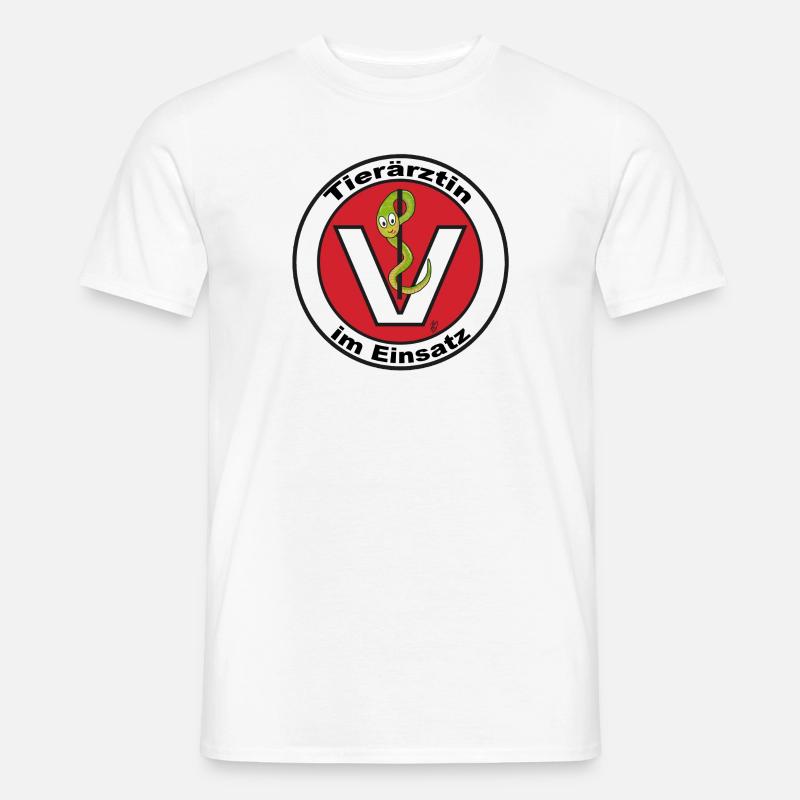 Tierärztin im Einsatz - Männer T-Shirt - Weiß