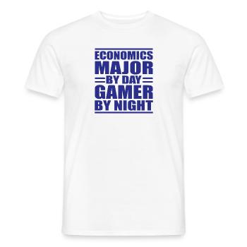Économie majeure par joueur de jour par cadeau de nuit - T-shirt homme - blanc - Devant - AI Model Male 178 dark (178cm)