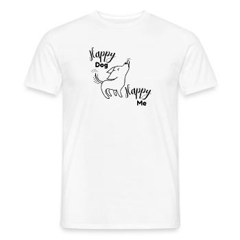 Happy dog, happy me - Männer T-Shirt - Weiß - Vorne - AI Model Male 178 dark (178cm)