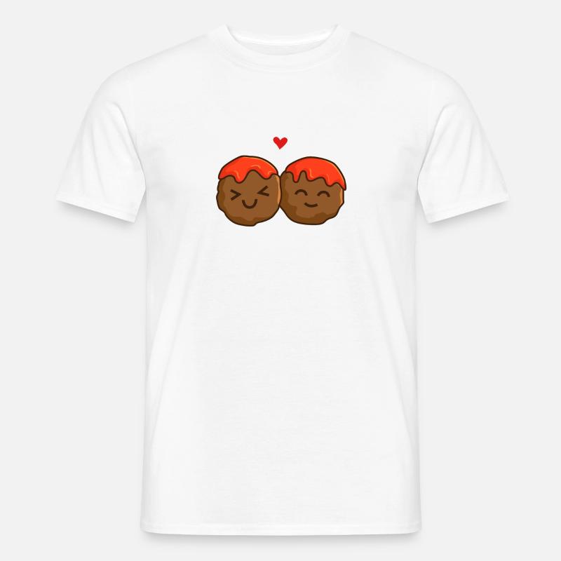 Glückliche Fleischbällchen - Männer T-Shirt - Weiß