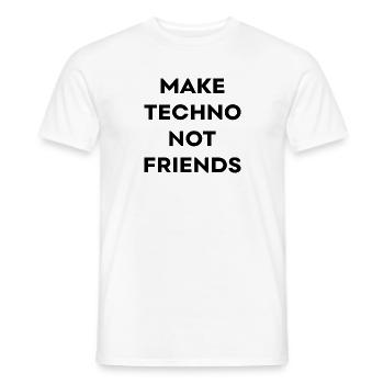 Make techno not friends Synthesizer Geschenk - Männer T-Shirt - Weiß - Vorne - AI Model Male 178 dark (178cm)