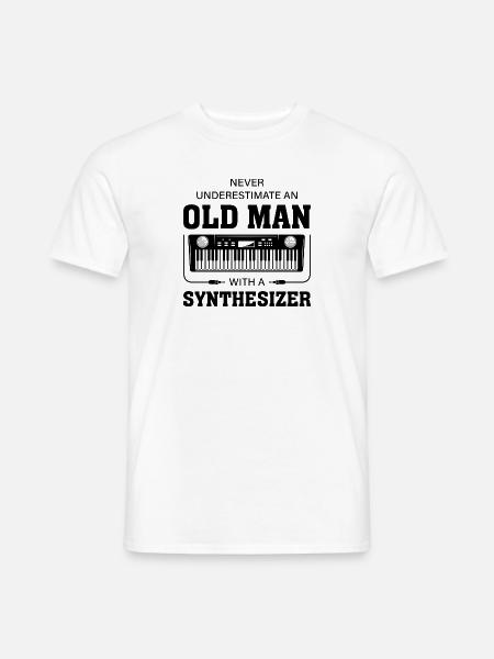 Old man Synthesizer Musiker Musik keyboard - Männer T-Shirt - Weiß