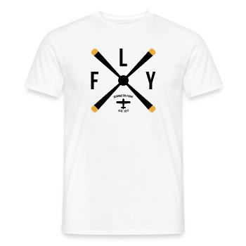 Designed for flight Gift Airplane Copilot - Men's T-Shirt - white - Front - AI Model Male 178 dark (178cm)