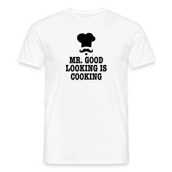 Mr good looking Chef Küche Kochen Spruch Geschenk - Männer T-Shirt - Weiß - Vorne - AI Model Male 178 dark (178cm)