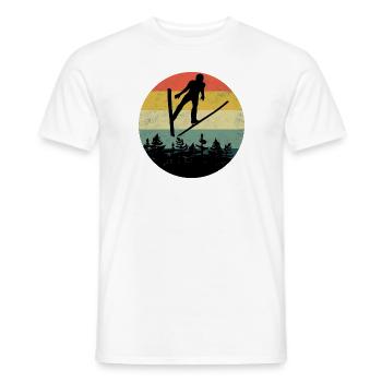 Saut à ski Rétro Sports d’hiver Sauteur à ski Ski Fly - T-shirt homme - blanc - Devant - AI Model Male 178 dark (178cm)