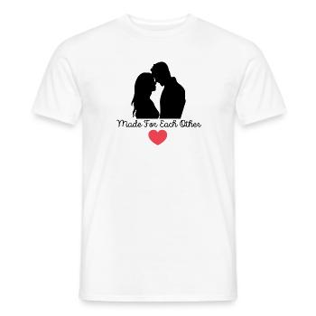 made for each other - cadeau couple - original - T-shirt homme - blanc - Devant - AI Model Male 178 dark (178cm)