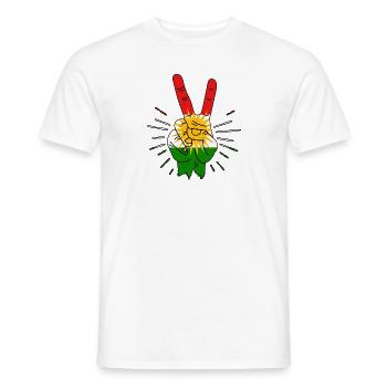 Kurdistan Peace Finger - Männer T-Shirt - Weiß - Vorne - AI Model Male 178 dark (178cm)