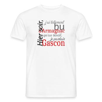 Fan d'armagnac - T-shirt homme - blanc - Devant - AI Model Male 178 dark (178cm)