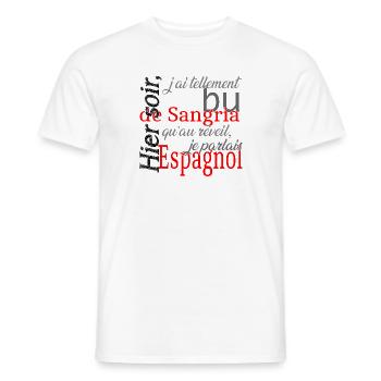 Fan de sangria - T-shirt homme - blanc - Devant - AI Model Male 178 dark (178cm)