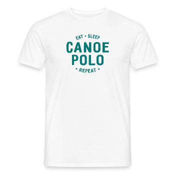 Eat Sleep Canoepolo Repeat - Kanupolo - Kajak - Männer T-Shirt - Weiß - Vorne - AI Model Male 178 dark (178cm)