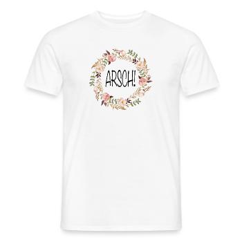 Arsch Blumenkranz - Männer T-Shirt - Weiß - Vorne - AI Model Male 178 dark (178cm)