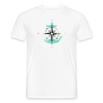 Boussole Ancre Boussole Maritime motif turquoise - T-shirt homme - blanc - Devant - AI Model Male 178 dark (178cm)
