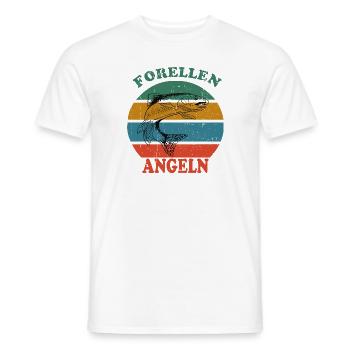 Retro Forellen Angeln - Männer T-Shirt - Weiß - Vorne - AI Model Male 178 dark (178cm)