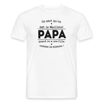 Meilleur papa - T-shirt homme - blanc - Devant - AI Model Male 178 dark (178cm)